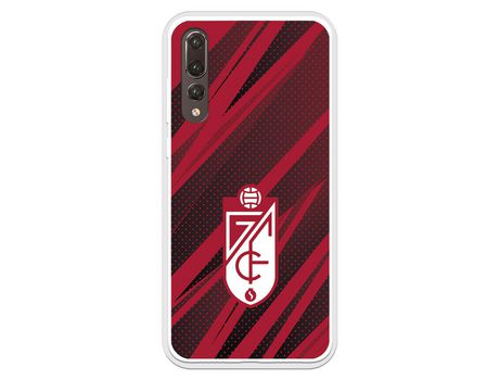 Funda para Huawei P20 Plus Oficial del Granada CF Escudo -Rojas y Negras - Licencia Oficial del Granada CF