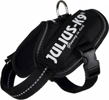 Arnés para Perros JULIUS-K9 Ajustable y Reflectante (Negro - 33-45cm - S - Porte Pequeño)