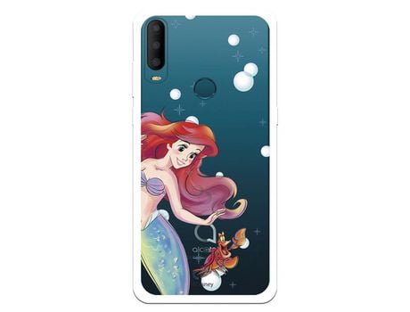 Funda Para Alcatel 1S 2020 Oficial De Disney Ariel Y Sebastián Burbujas - La Sirenita