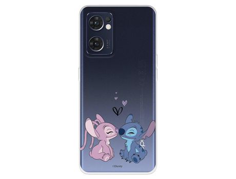 Funda Para Oppo Find X5 Lite Oficial De Disney Angel & Stitch Beso - Lilo & Stitch