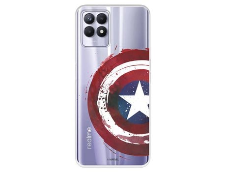 Funda Para Realme C11 2021 Oficial De Marvel Capitán América Escudo Transparente - Marvel