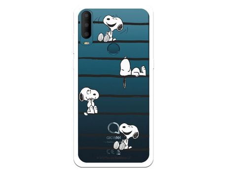 Funda Para Alcatel 1B 2020 Oficial De Peanuts Snoopy Rayas - Snoopy