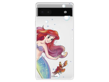 Funda Para Google Pixel 6A Oficial De Disney Ariel Y Sebastián Burbujas - La Sirenita