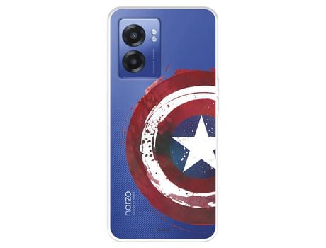 Funda Para Realme Narzo 50 5G Oficial De Marvel Capitán América Escudo Transparente - Marvel