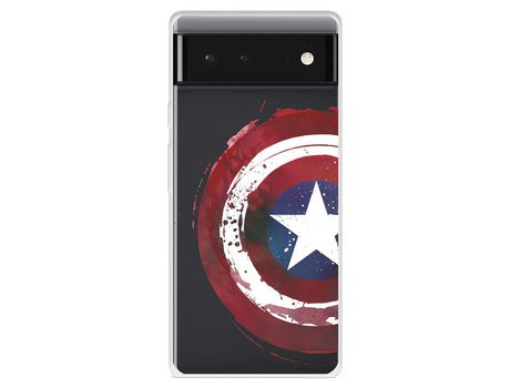 Funda Para Google Pixel 6 Oficial De Marvel Capitán América Escudo Transparente - Marvel