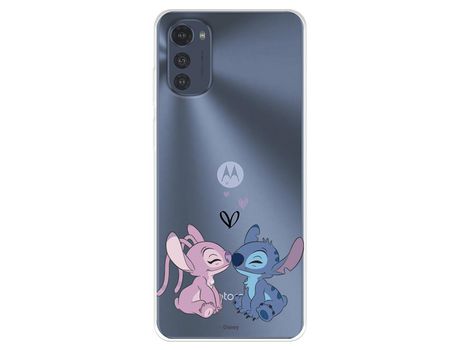 Funda Para Motorola Moto E32 Oficial De Disney Angel & Stitch Beso - Lilo & Stitch