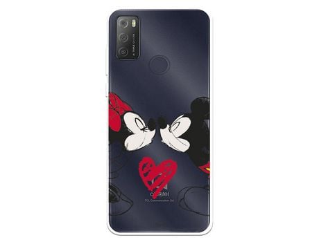 Funda Para Alcatel 1S 2021 Oficial De Disney Mickey Y Minnie Beso - Clásicos Disney