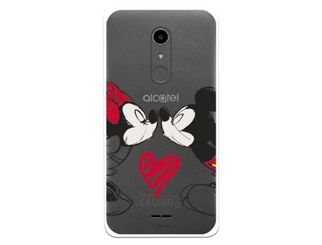 Funda Para Alcatel A3 Oficial De Disney Mickey Y Minnie Beso - Clásicos Disney