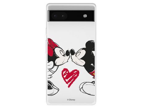 Funda Para Google Pixel 6A Oficial De Disney Mickey Y Minnie Beso - Clásicos Disney