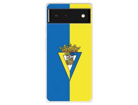 Funda Para Google Pixel 6 Del Cádiz Escudo Fondo Bicolor - Licencia Oficial Cádiz Cf