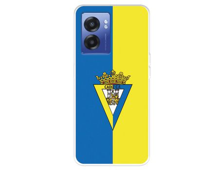 Funda Para Realme Narzo 50 5G Del Cádiz Cf Escudo Fondo Bicolor - Licencia Oficial Cádiz Cf