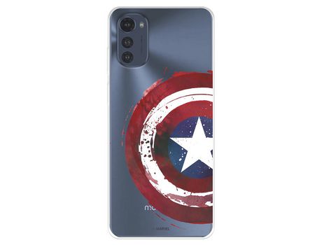 Funda Para Motorola Moto E32 Oficial De Marvel Capitán América Escudo Transparente - Marvel