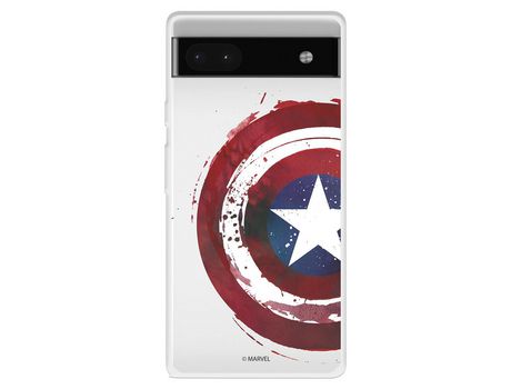 Funda Para Google Pixel 6A Oficial De Marvel Capitán América Escudo Transparente - Marvel