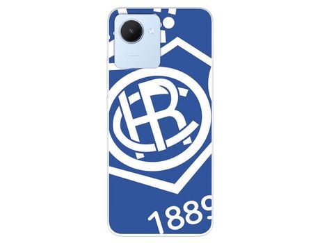 Funda Para Realme C30 Del Real Club Recreativo De Huelva Escudo Fondo Azul - Licencia Oficial Real Club Recreativo De Huelva