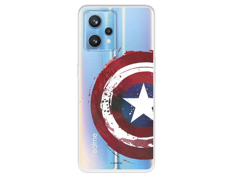 Funda Para Realme 9 Pro+ Oficial De Marvel Capitán América Escudo Transparente - Marvel