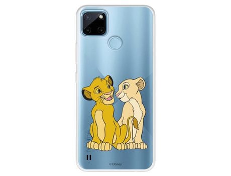 Funda Para Realme C21Y Oficial De Disney Simba Y Nala Silueta - El Rey León