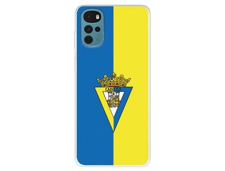 Funda Para Motorola Moto G22 Del Cádiz Cf Escudo Fondo Bicolor - Licencia Oficial Cádiz Cf