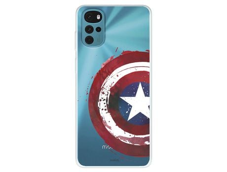 Funda Para Motorola Moto G22 Oficial De Marvel Capitán América Escudo Transparente - Marvel