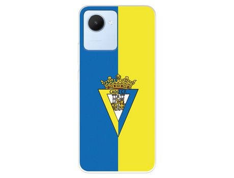 Funda Para Realme C30 Del Cádiz Cf Escudo Fondo Bicolor - Licencia Oficial Cádiz Cf