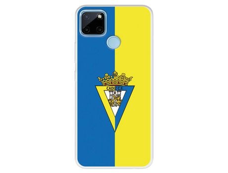 Funda Para Realme C21Y Del Cádiz Escudo Fondo Bicolor - Licencia Oficial Cádiz Cf