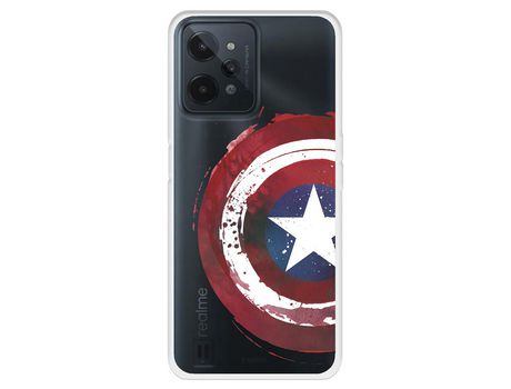 Funda Para Realme C31 Oficial De Marvel Capitán América Escudo Transparente - Marvel