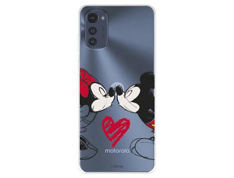 Funda Para Motorola Moto E32 Oficial De Disney Mickey Y Minnie Beso - Clásicos Disney