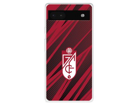 Funda Para Google Pixel 6A Del Granada Cf Escudo - Líneas Rojas Y Negras - Licencia Oficial Granada Cf