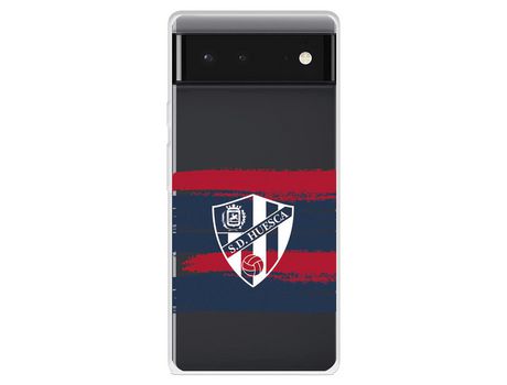 Funda Para Google Pixel 6 Del Huesca Rayas Transparente - Licencia Oficial Sd Huesca