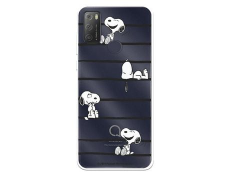 Funda Para Alcatel 1S 2021 Oficial De Peanuts Snoopy Rayas - Snoopy