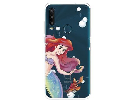 Funda Para Alcatel 1Se 2020 Oficial De Disney Ariel Y Sebastián Burbujas - La Sirenita