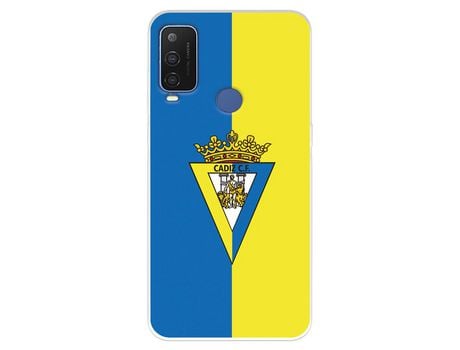 Funda Para Alcatel 1 L Pro Del Cádiz Cf Escudo Fondo Bicolor - Licencia Oficial Cádiz Cf