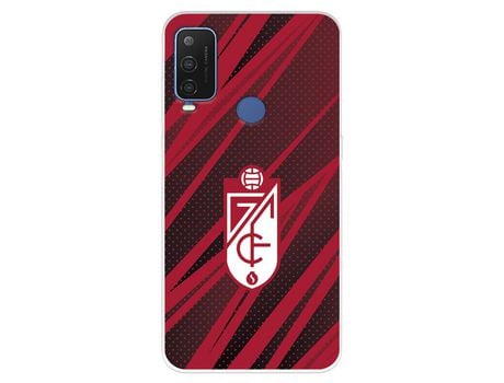 Funda Para Alcatel 1 L Pro Del Granada Cf Escudo - Líneas Rojas Y Negras - Licencia Oficial Granada Cf