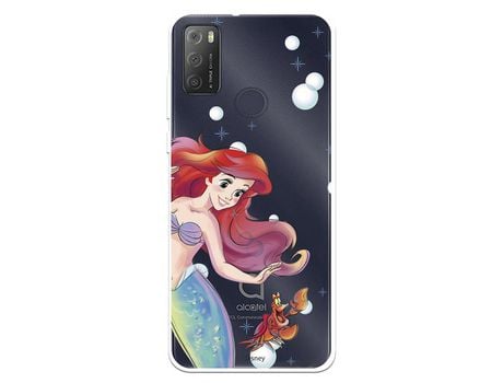 Funda Para Alcatel 1S 2021 Oficial De Disney Ariel Y Sebastián Burbujas - La Sirenita