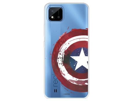 Funda Para Realme 8I Oficial De Marvel Capitán América Escudo Transparente - Marvel