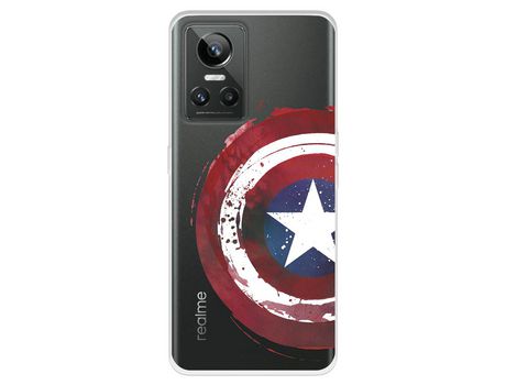 Funda Para Realme Gt Neo 3 Oficial De Marvel Capitán América Escudo Transparente - Marvel