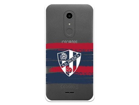 Funda Para Alcatel A3 Del Huesca Rayas Transparente - Licencia Oficial Sd Huesca