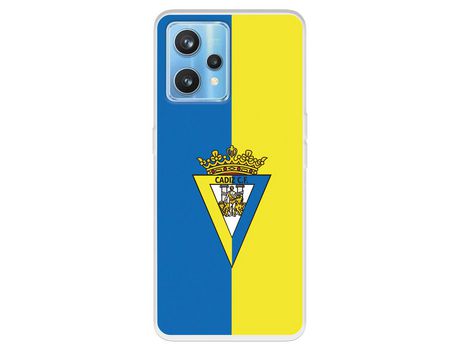 Funda Para Realme 9 Pro+ Del Cádiz Cf Escudo Fondo Bicolor - Licencia Oficial Cádiz Cf