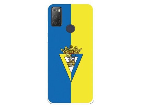 Funda Para Alcatel 1S 2021 Del Cádiz Escudo Fondo Bicolor - Licencia Oficial Cádiz Cf