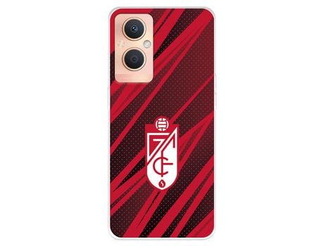 Funda Para Oppo A96 5G Del Granada Cf Escudo - Líneas Rojas Y Negras - Licencia Oficial Granada Cf