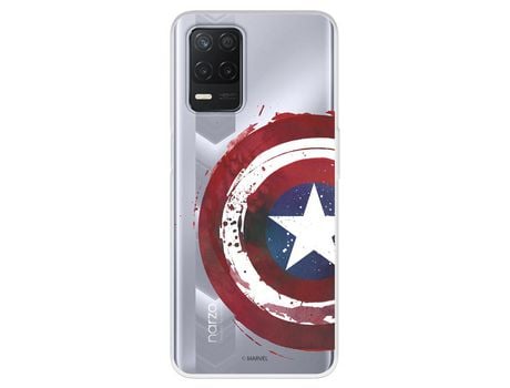 Funda Para Realme Narzo 30 5G Oficial De Marvel Capitán América Escudo Transparente - Marvel