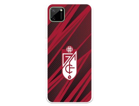 Funda para realme c11 del granada cf escudo - líneas rojas y negras escudo - líneas rojas y negras - licencia oficial granada cf