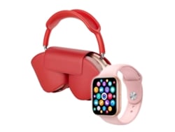 Smartwatch y Auriculares Bluetooth Pack De Luxe KLACK Watch 9 Max KLACK PRO Rosa/Rojo