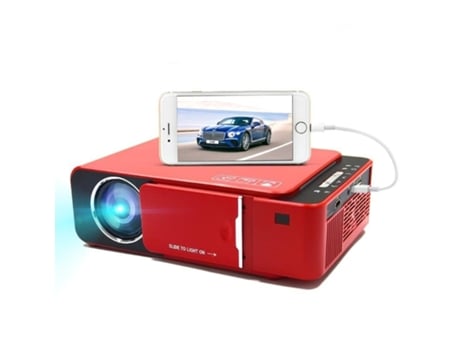 Proyector SLOWMOOSE Portátil HDMI 4K Full HD 720P Wi-Fi Beamer Rojo