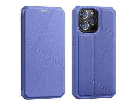 Funda PU + TPU DUX DUCIS magnético auto-absorvido con suporte y suporte de tarjeta azul por iPhone 13 Pro 6.1