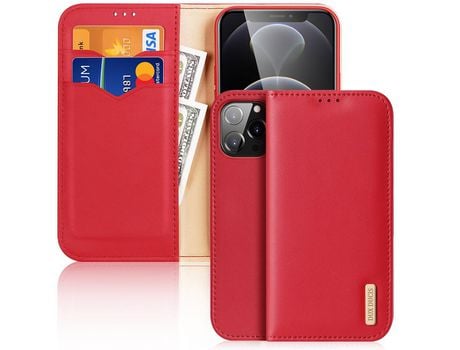 Funda PU DUX DUCIS con suporte rojo por iPhone 13 Pro Max 6.7