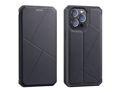 Funda PU + TPU DUX DUCIS magnético auto-absorvido con suporte y porta-tarjetas negro por iPhone 13 Pro 6.1