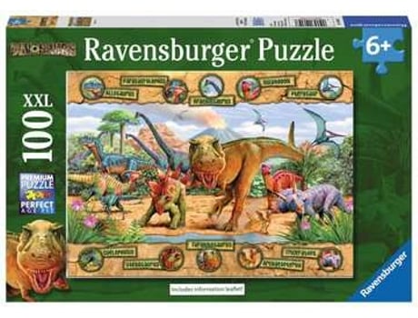 Puzzle RAVENSBURGER Dinosaurs XXL100 rompecabezas 100 pieza(s) Dinosaurios