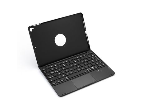 Teclado bluetooth sem fio e capa para ipad air12 pro com mouse de toque[preto]