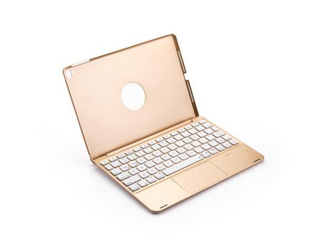 Teclado bluetooth sem fio e capa para ipad air12 pro com mouse de toque[ouro]