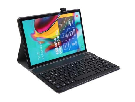 Teclado sem fio bluetooth e capa para guia samsung galaxy[preto com preto]